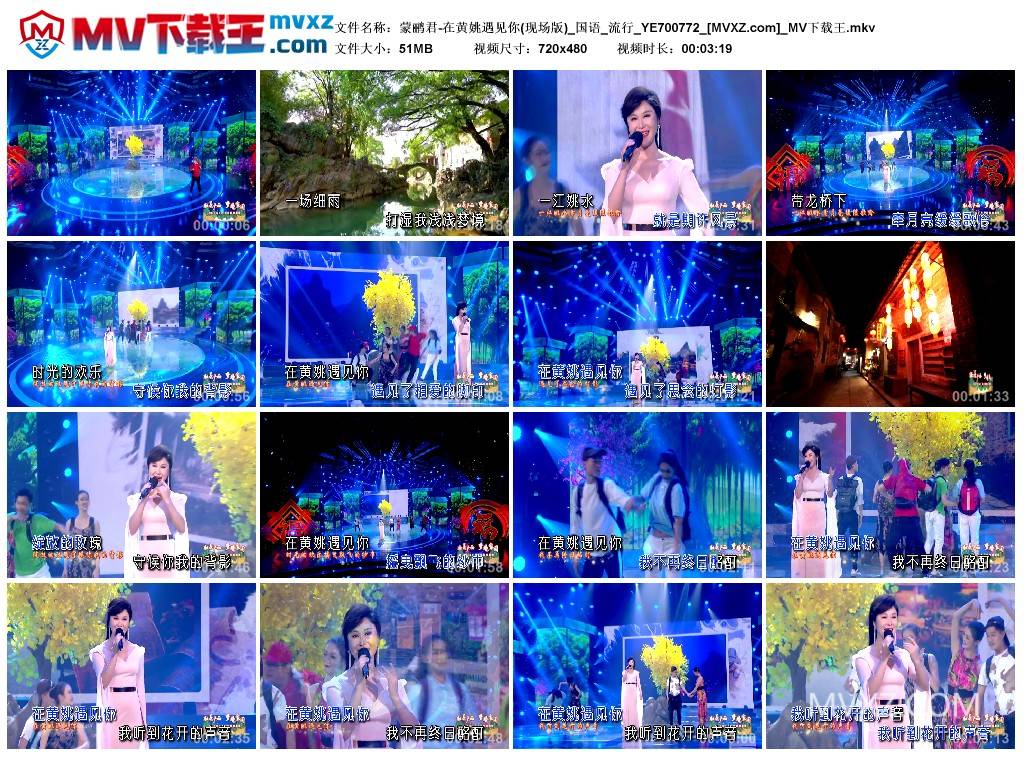 蒙鹂君-在黄姚遇见你(现场版)_国语_流行_YE700772